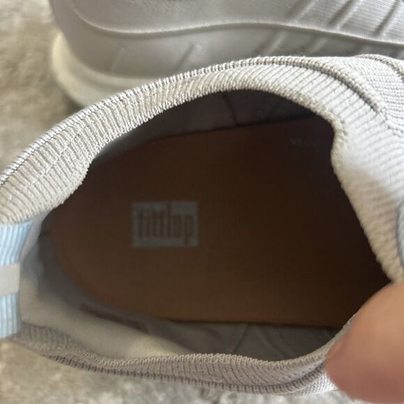 Fitflop Vitamin Shoes Womens 11 Gray Knit Sport Sneakers Mesh EU 43 Lace Up - Picture 9 of 11